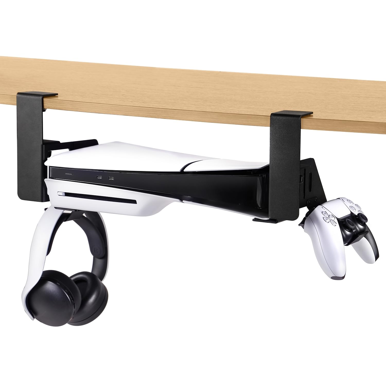 

BeneVie PS5 Horizontal No Drilling Compatible with Playstation5 New Slim Old Model PS5Pro All Types [Japanese Brand] Under-Desk Holder, Under-Desk чорний