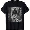 Funny Sasquatch Scared Cat Selfie T Shirt Soft Cotton Casual Fit Round Nec Vintage Comfortable Fashion Graphic Stylish