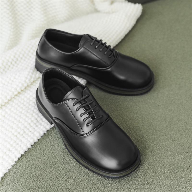 Fashion Lace-Up Men's Oxford Shoes Classic Casual Leather Walking Shoes for Men Outdoor Lace-Up Flats Comfortable Business Dress Shoes