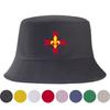 Trendiger Eimerhut Französisches Wappenschild Kreuz Druck Fischer Unisex Kappe Hip Hop Streetwear Bob Hut Unisex Mode Urlaubsgeschenk Freizeit Hut