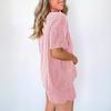 Women Casual Two Piece Set Short Sleeve Round Neck Top Elastic Waist Shorts