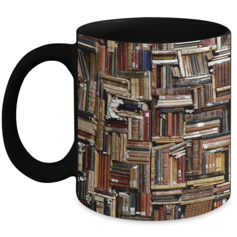 Bookshelf Ceramic Coffee Mark Cup Tea Cup Library
