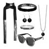 60s 70s 80s Disco Accessories Halloween Costume Jewelry Sunglasses Sequins Headband Ball Earrings Neacklace Bracelets