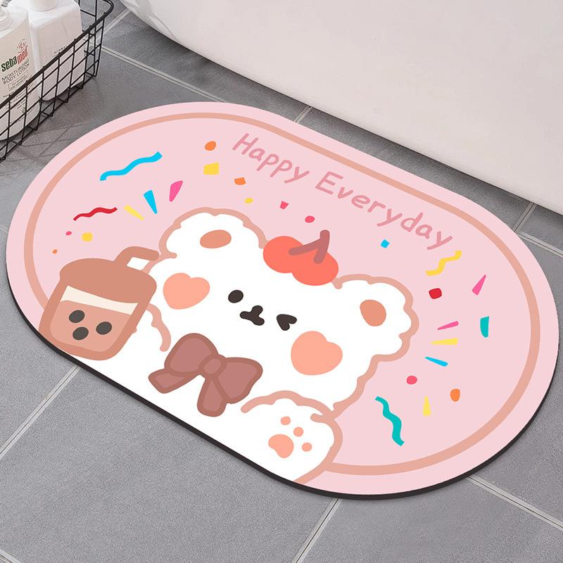 Desene animate cu uscare rapidă, pernă absorbantă, bucătărie, podea, ușă, covor, baie, antiderapant, anti-murdărire, covor de toaletă, desen animat, covor