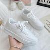 New Arrivals Open Run Women Simple Cushion Leather Sneakers White