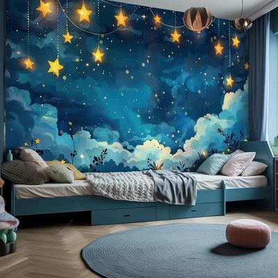 3D Muurschildering Behang Cartoon Kinderkamer Kleuterschool Droom Sterrenhemel Voor Kinderkamer Behang Huisdecoratie