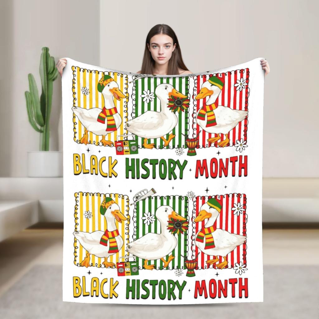 Black History Blanket Flannel Novelty Breathable Throw Blankets for Coverlet All Season