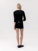 GLOWNY 3/4 Button Fly Knit Tee (Black)