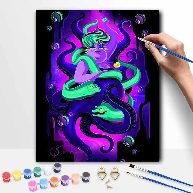 Disney Ursula Sea Witch oil painting handmade painting kit diy home room decoration gift 20x30cm