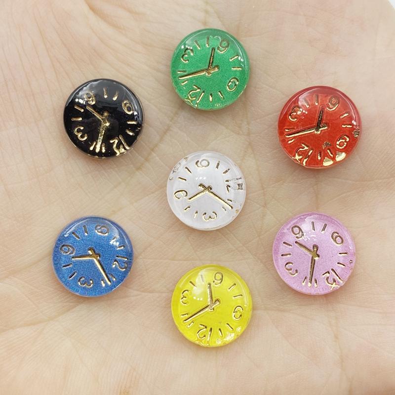 

50Pcs Resin 12mm Clock Flat back rhinestone diy Scrapbook Embellishment Decoration Craft