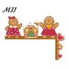 Entrance Door Corner Decor Christmas Topper, Wooden Sign, Santa Snowman Gingerbread Decoration Man Frame for Home Holiday Party Indoor Seasonal