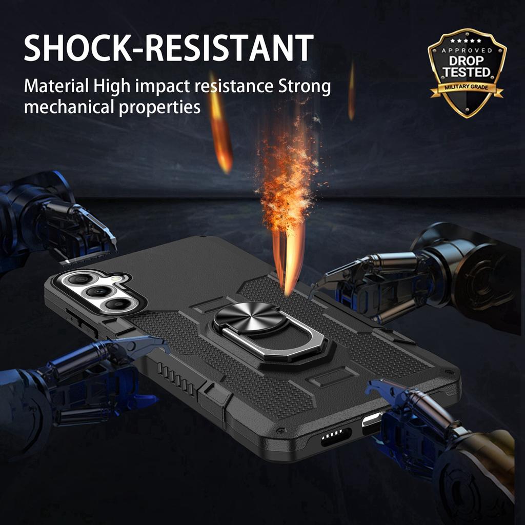 For Samsung Galaxy S25/S24 Phone Case Ring Kickstand PC+TPU Shockproof Cover