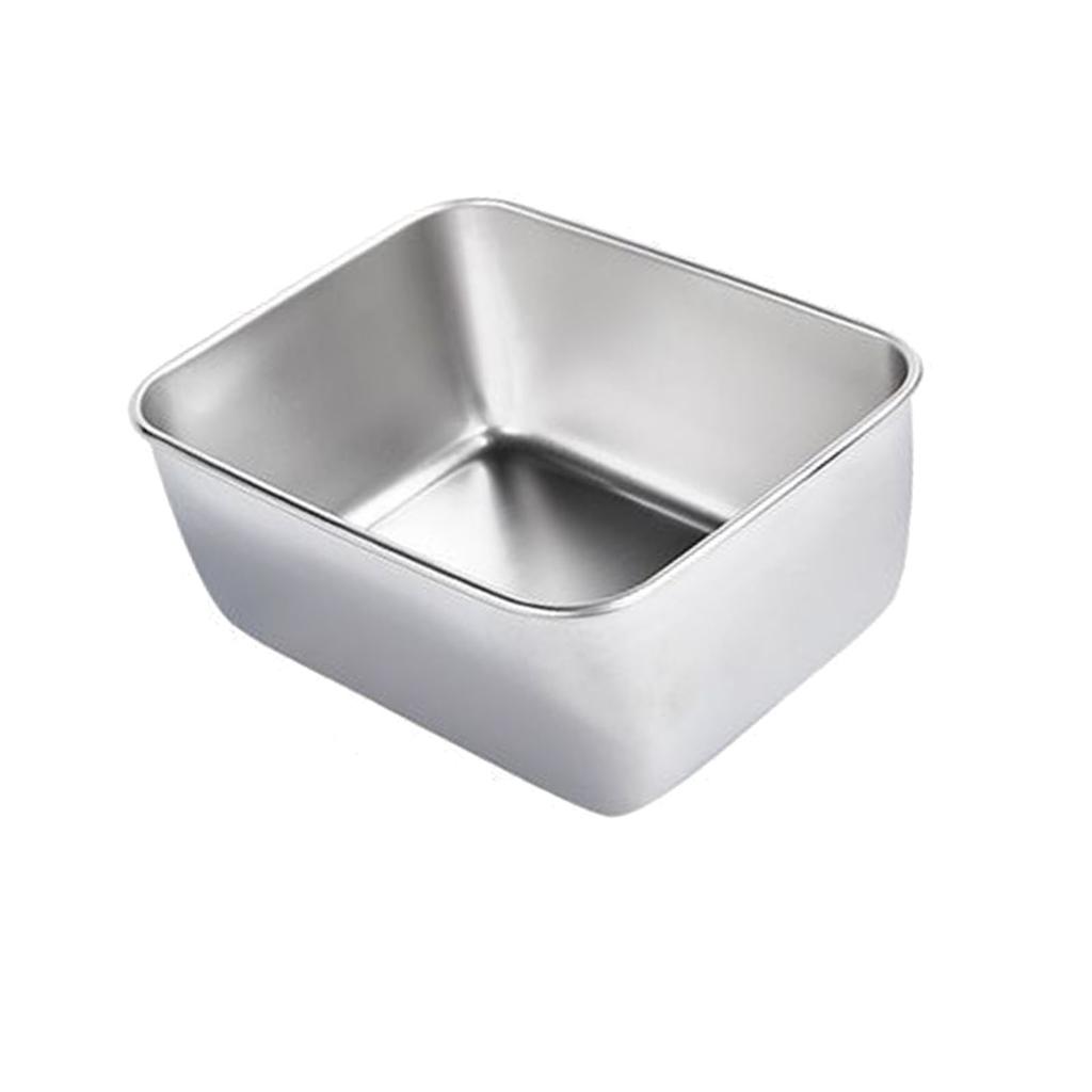304 Stainless Steel Tray Dish Plate Rectangle Food Storage Container for Fruit Vegetables