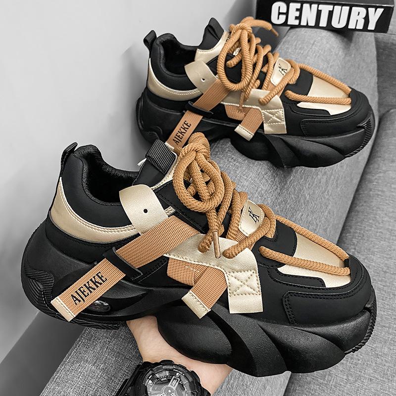 New Luxury Men's Sneakers Fashion Trend Versatile Casual Board Shoes for Teenagers Thick soled Height Increasing Running Shoes