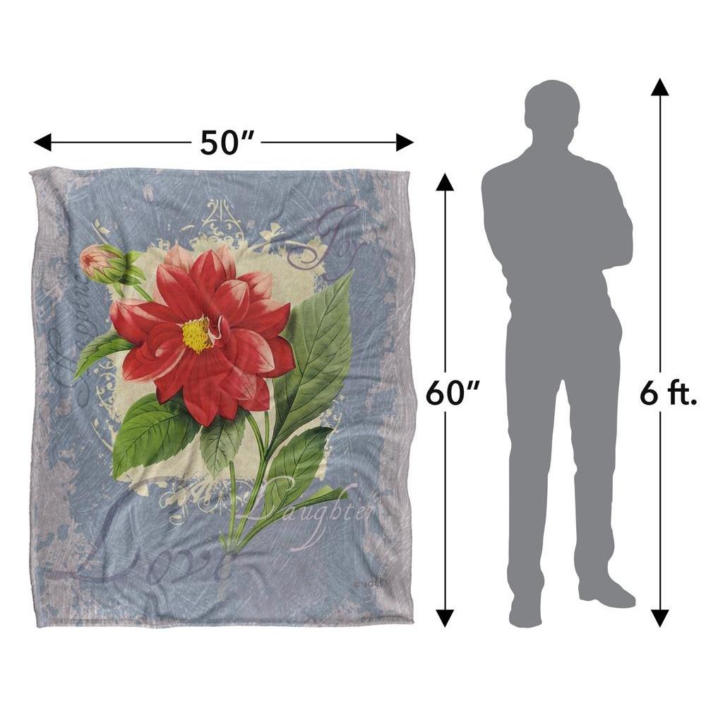JQ Licensing Love Happiness Joy 2 Silky Flower Supersoft Blanket