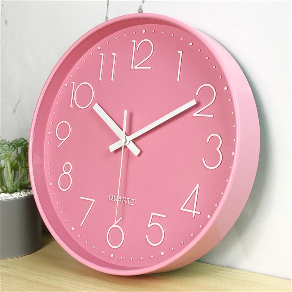 Buy Pink / Yellow / Blue / Red / Black Simple Style Wall Clock 12in Circular Wall Watch Silent