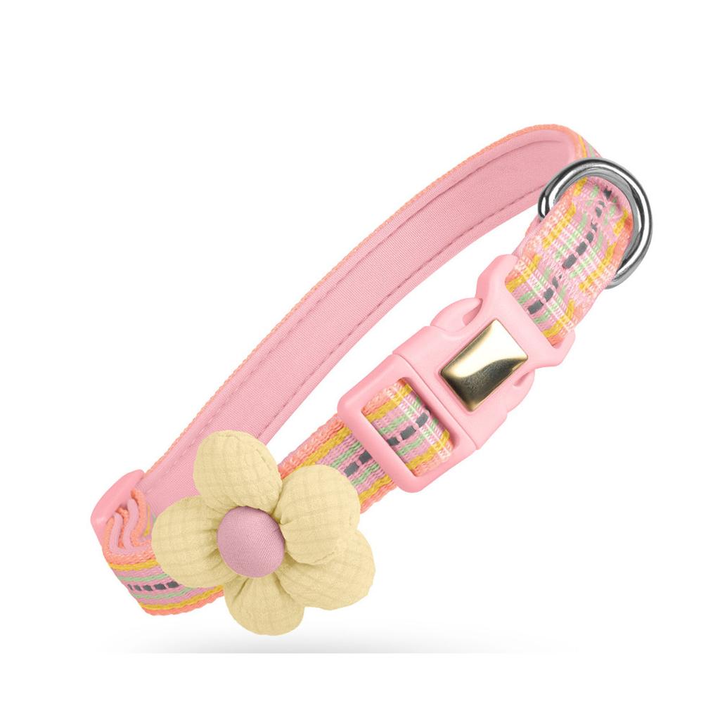 Universal & Dog Collar Cute Flower Design Outdoor Pet Restraint Safety Collar