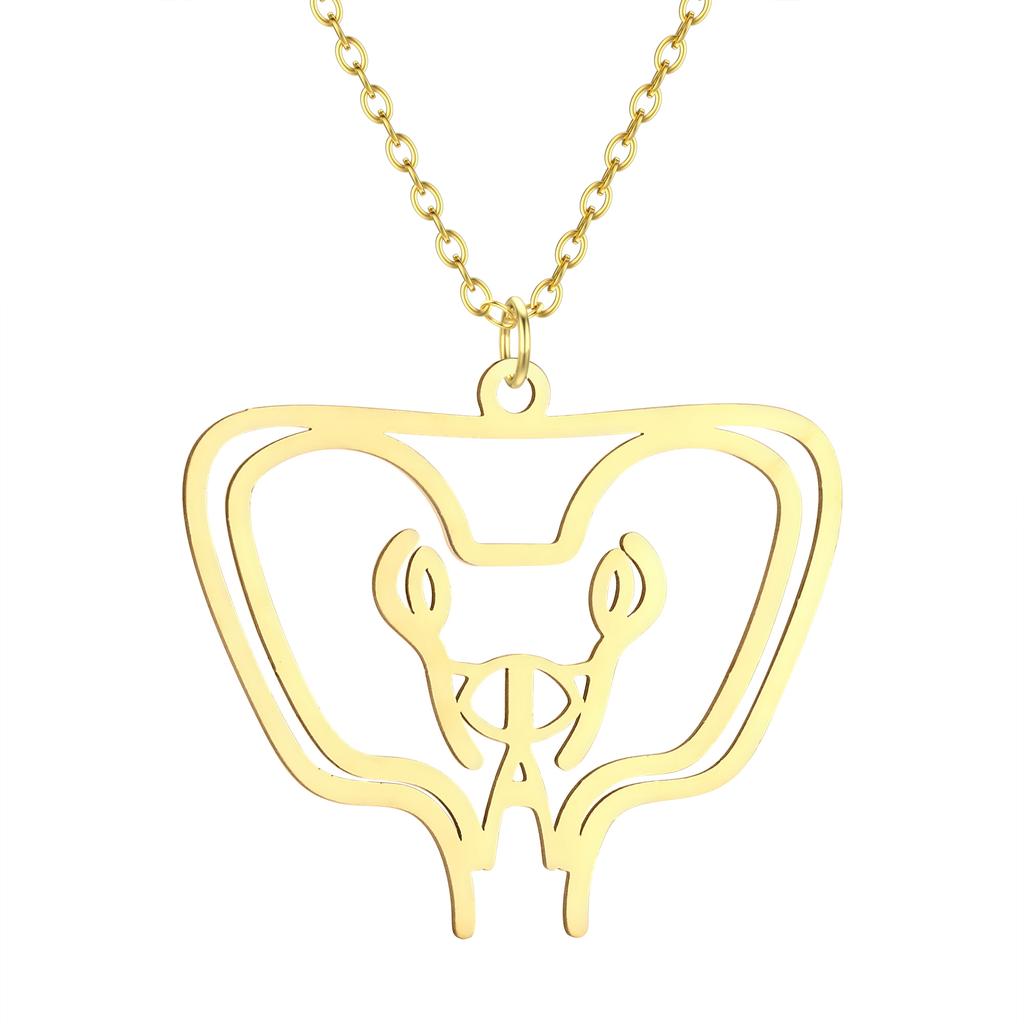 Kinitial Raindrop Cloud Whale Ghost Hand Flower Horse Meditation Moon Stainless Steel Pendant Necklace For Women Jewelry Gift