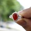 Carnelian Pear Gemstone Solid 925 Sterling Silver Ring, Handmade Designer Ring, Boho Ring, Gift For Her, Christmas Jewelry