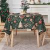 140*100cm Christmas Table Cover Cartoon Pattern Rectangle Christmas Tablecloth Easy Clean Festive Print Vintage Tablecloth Party
