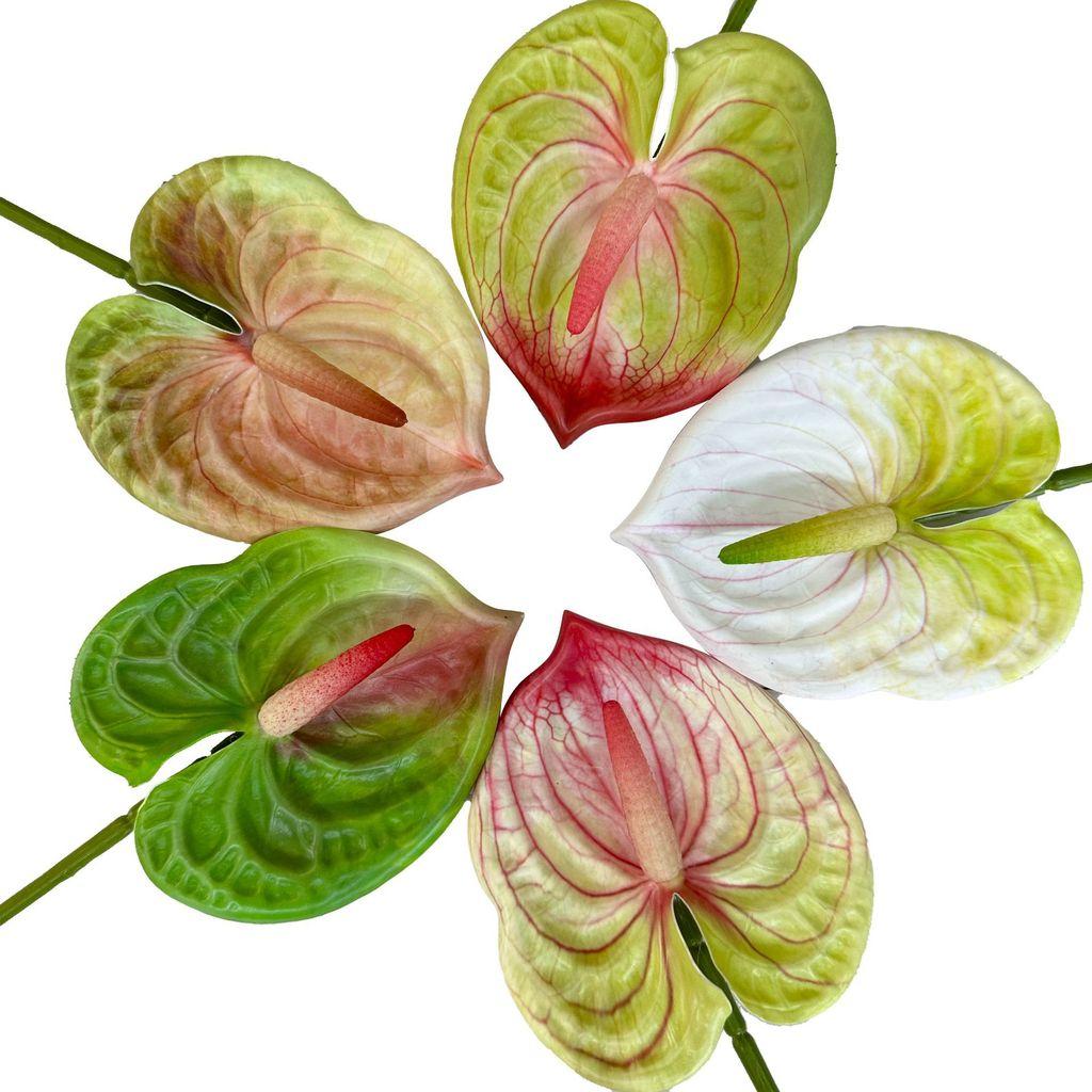 Anthurium Andraeanum Linden Fake Flower Diy Decoration For Modern Interior And Events