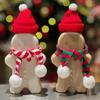 8Pcs Christmas Miniature Santa Scarf Stuffed Bear Multifunctional Xmas Decoration for Wine Bottles Pets Crafts