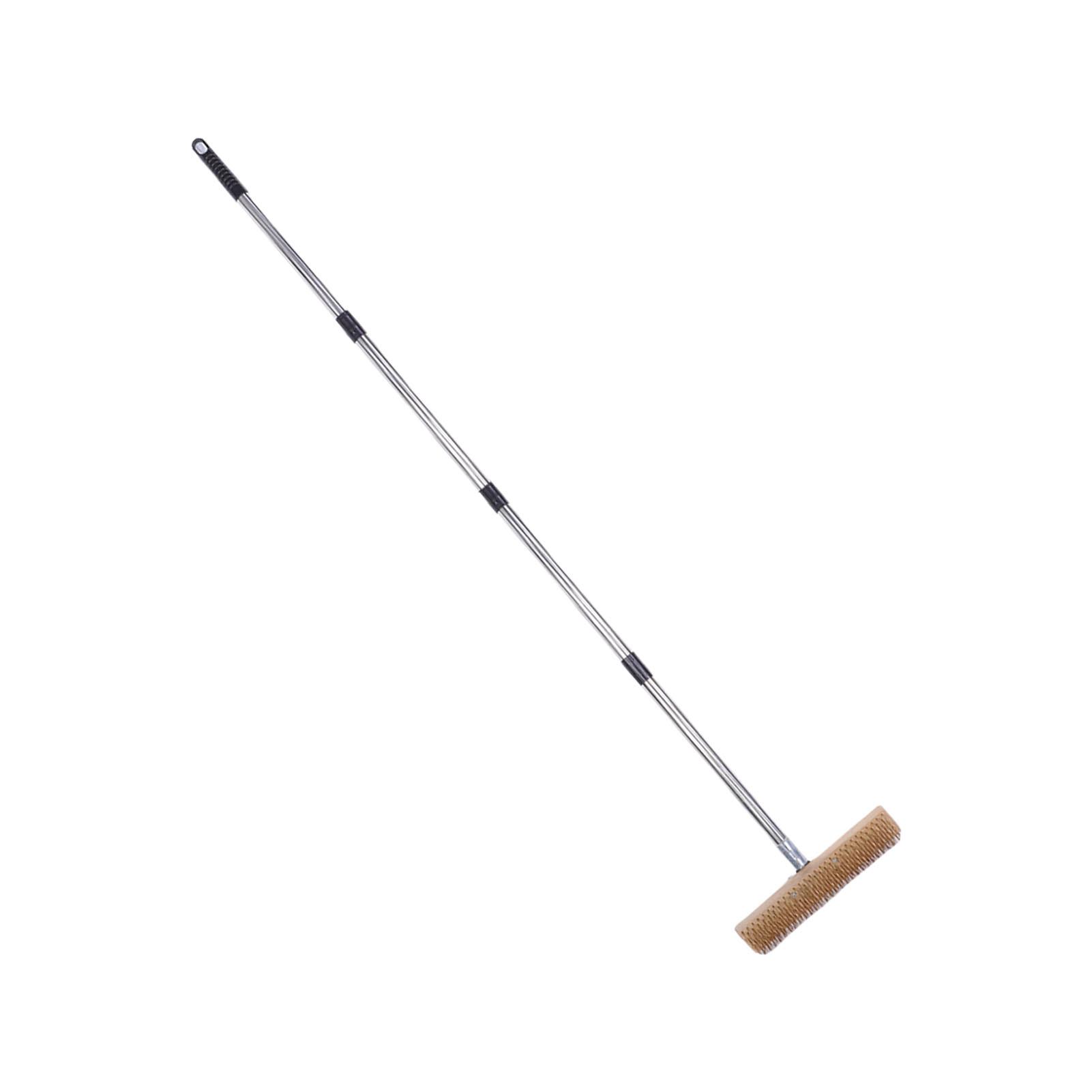 

Heavy Duty Stainless Steel Wire Scrub Brush with Handle Moss Remover Wire Broom Outdoor Floor Scrub Brush for Patio Deck Garden Garage