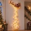 Christmas Magic Trail Wall Light-LED Glowing Christmas Scene Wall Decoration,Santa Sleigh Reindeer Hanging Decoration for Party