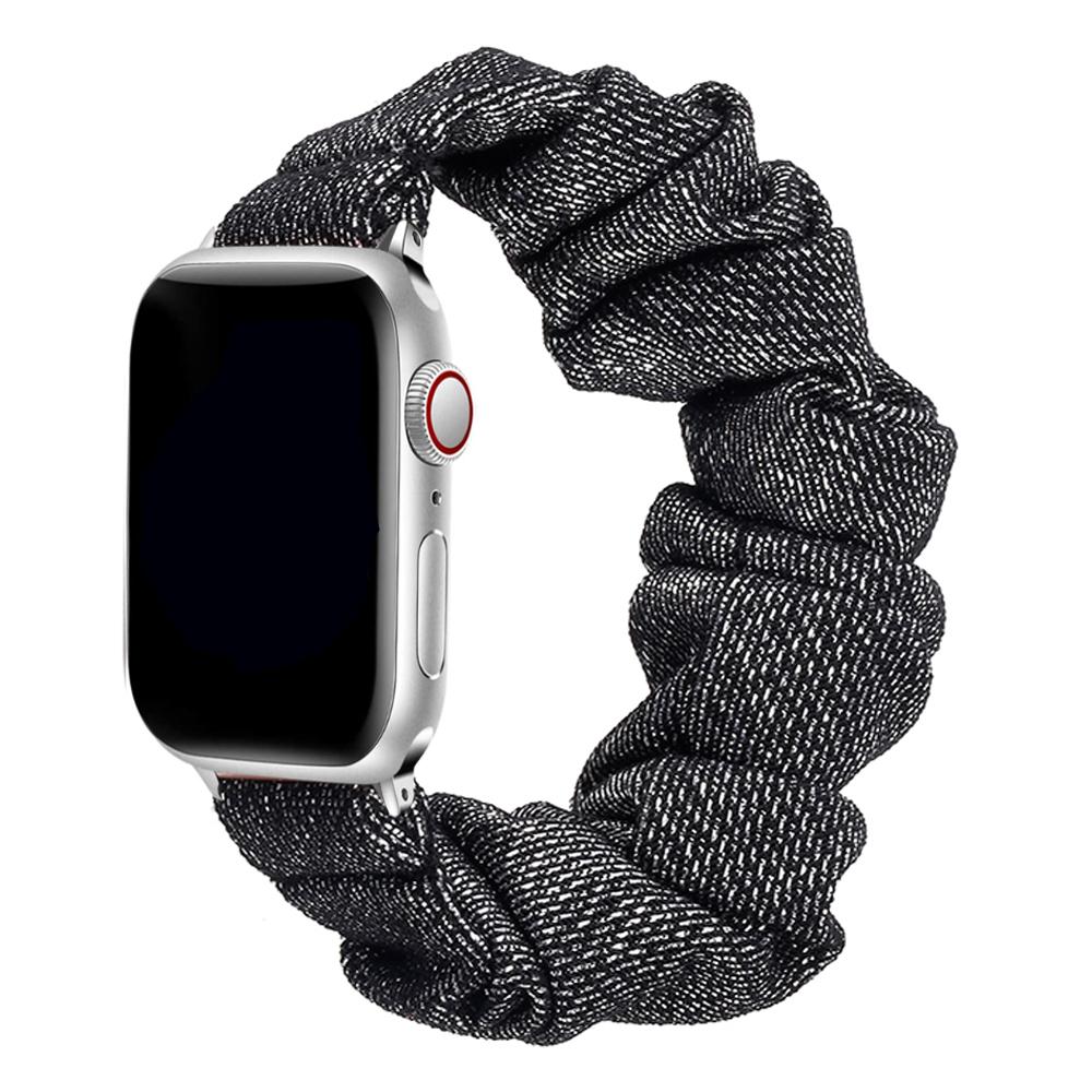 

Ремешок-скранчл для Apple watch band 40мм 44мм 45мм 41мм 46мм Эластичный нейлоновый петлевой браслет iWatch серия 10 11 6 se 7 8 ultra2 3 38mm-40mm-41mm&S (119mm-160mm)