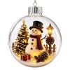 Transparent Ball Christmas Decoration Mini Holiday Scene 3.15 Inch Plastic Xmas Tree Hanging Keepsake Gift