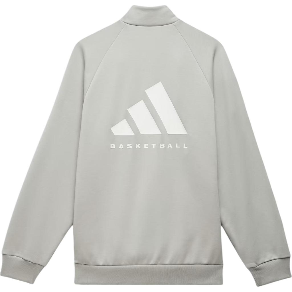 Adidas Originals Basketball Chapter 1 Solid Logo Print Sports Jacket Unisex Jacket Gray HN9269