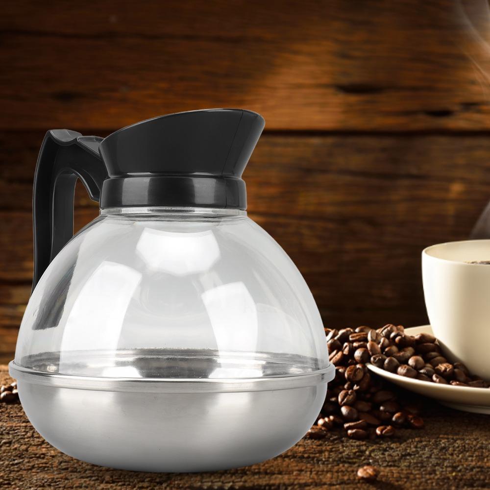 Bollitore da tè con manico nero Resistente al calore Acciaio inossidabile Caffettiera Bollitore da caffè Preparazione del caffè