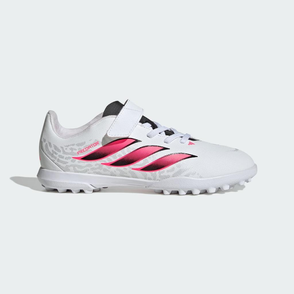adidas Predator Club Hook Loop Turf Football Boots Kids IH2076 Kids' Performance Sports Shoes Cloud White / Solar Turbo / Core Black