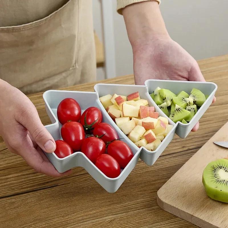 Christmas Tree Fruit Bowl Home Snack Plate Plastic Candy Dish Melon Seeds Dried Fruit Box Lazy Snack Box