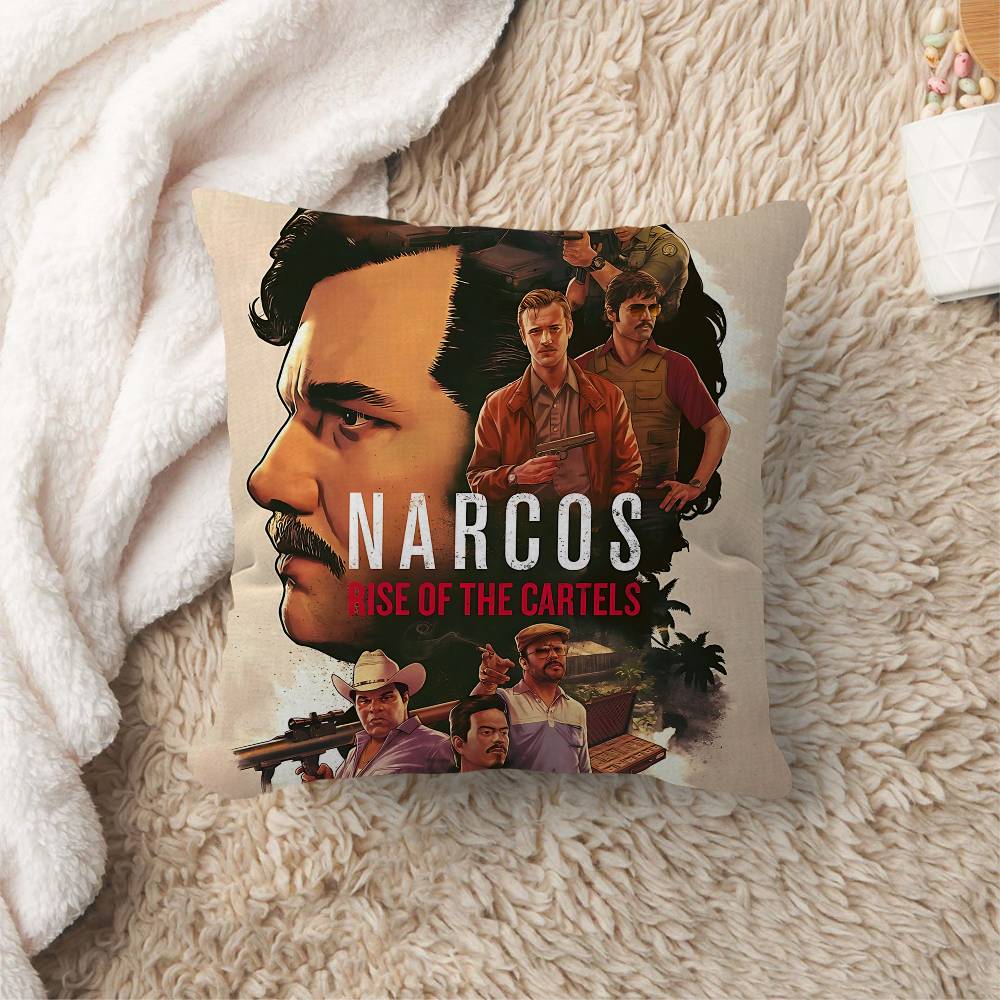 TV Series NNarcos Decorative Room Aesthetics Pillow Case Home Decor Bedroom Sofa Bed Couch Pillow Cover x