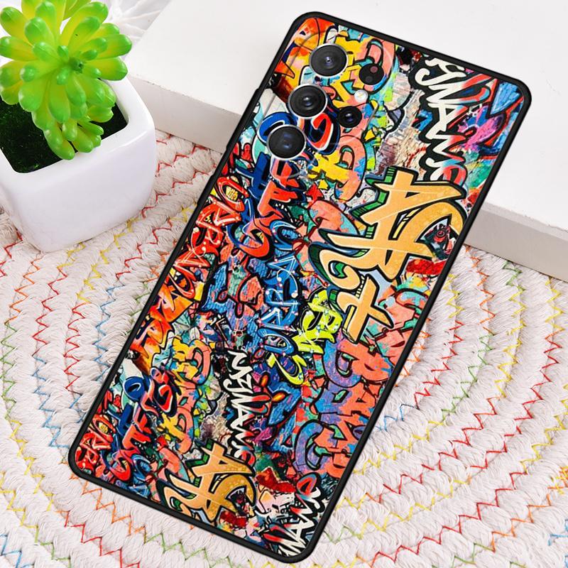 Ins Colorful Graffiti Rainbow Silicone Phone Case For Samsung Galaxy note 10 pro S26 S25 S24 S23 S22 S21 Plus Ultra Capa Cover