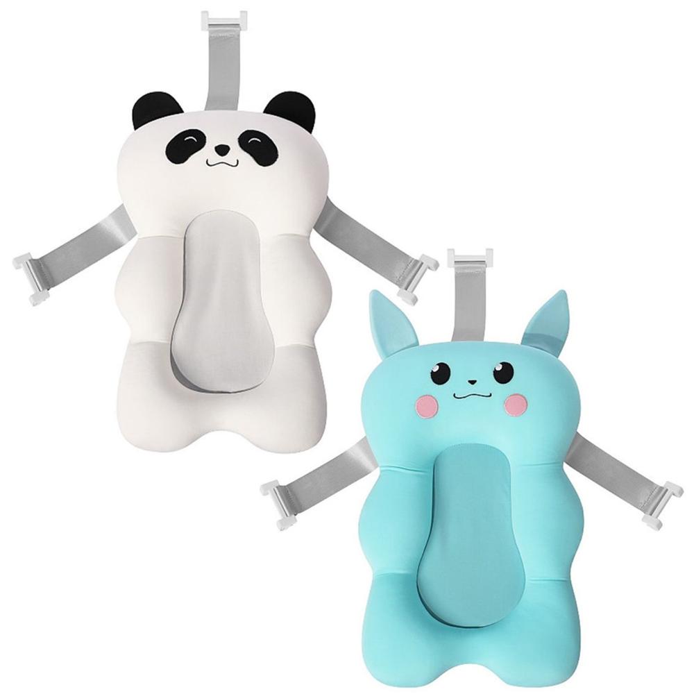 

2PCS Non-Slip Infant Support Mat Pillow Bath Cushion Baby Shower Bath Tub Pad Bathtub Seat