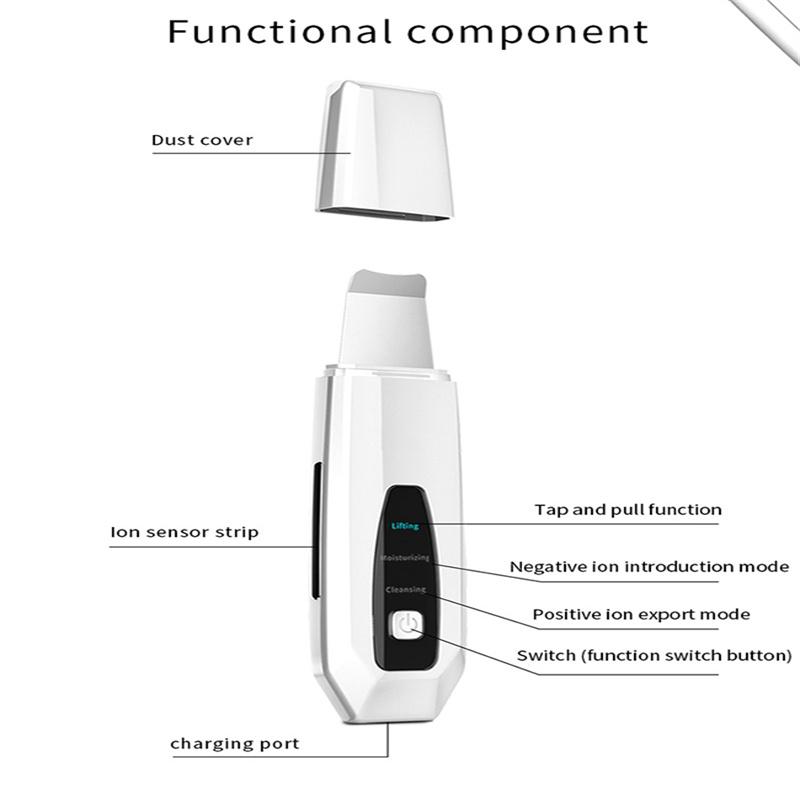 Kinsei Beauty Hordozható arcradírozó otthoni HASZNÁLAT MINI Hordozható VEZETÉK NÉLKÜLI Ion Ultrahangos Arcszpatula Arcexfoliáló Szépségápoló Készülék