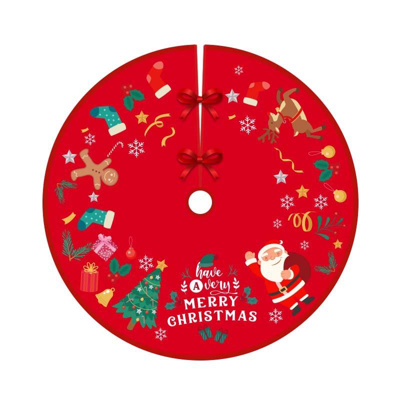 Christmas Tree Skirt Craft Christmas Decorations Cartoon Print Ornaments Christmas Supplies