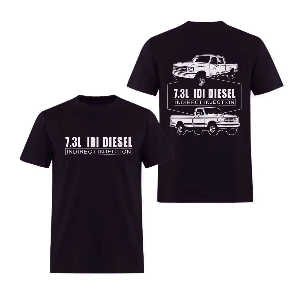 7.3 IDI Diesel Truck T-Shirt 2-Sided Vintage Line Art Classic Pickup Tee XXL