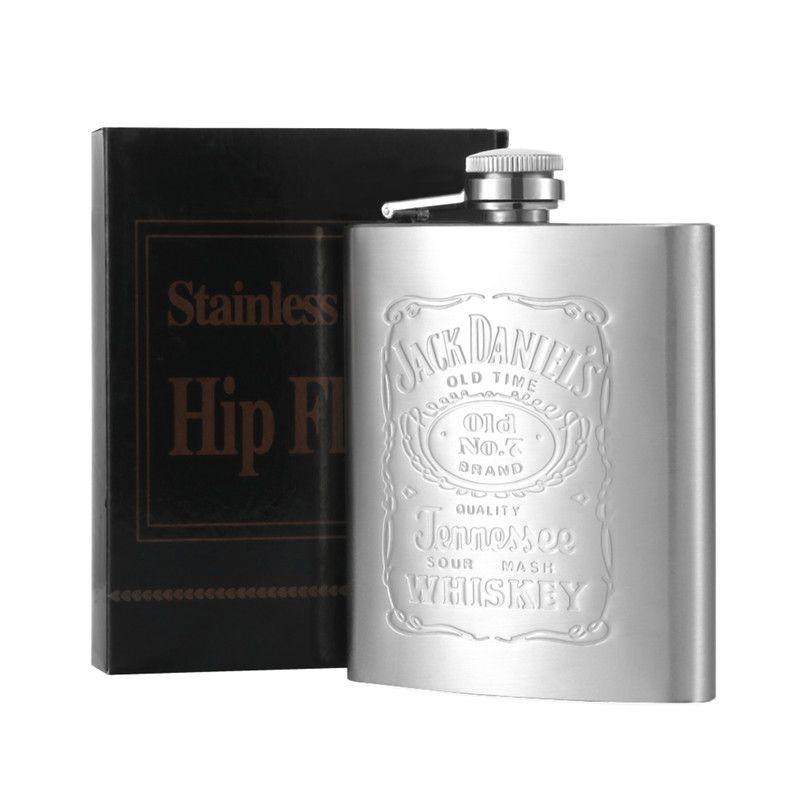 Elegant Portable 7oz Stainless Steel Flask With Embossed Design For Whiskey Lovers