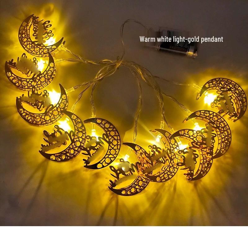 Creative Middle Eastern Star & Moon LED String Lights - Iron Art Festive Décor
