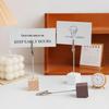Wooden Memo Clip: Vertical Label Stand for Desktop Decoration, DIY Retro Base Card and Paper Display