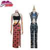 Traje de Cosplay Jojo's Bizarre Adventure Elástico Respirável Alta Qualidade Para Halloween Comic Con Role Play