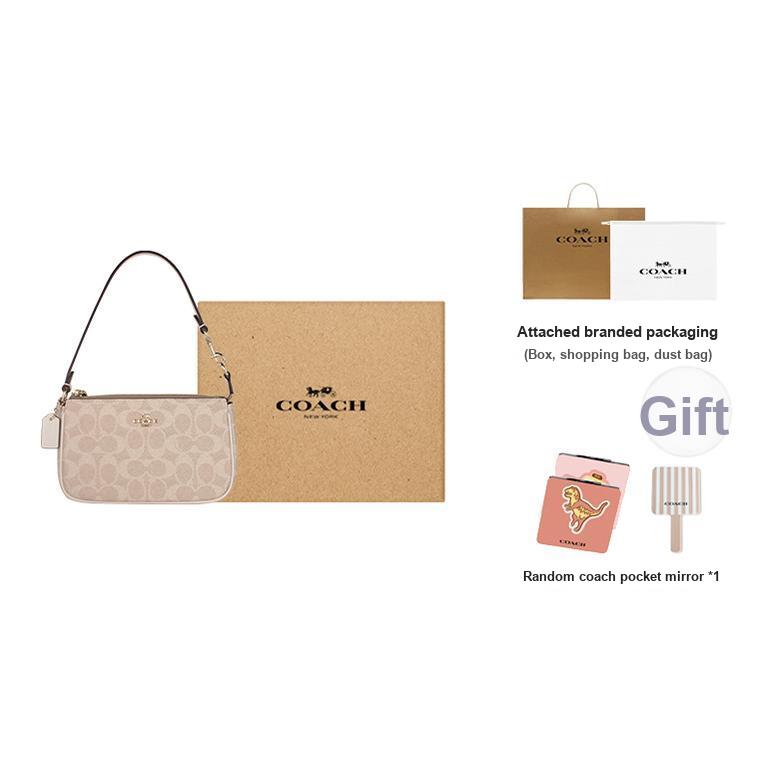 Coach Nolita 19 Klassische Monogramm-Print Reißverschluss Beschichtetes Canvas Schulter-Tote-Bag Kleine Damenhandtaschen Sand Kreideweiß CW426-IMXDM