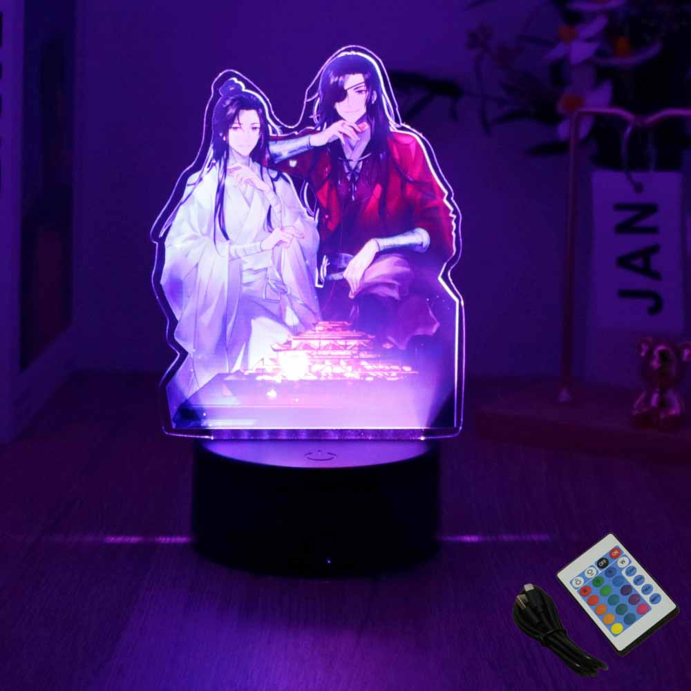 Anime Figures Tian Guan Ci Fu 3D Lamp LED Night Light Remote Control Home Bedroom Lamps Dreamcast Decorative Friend Party Gifts