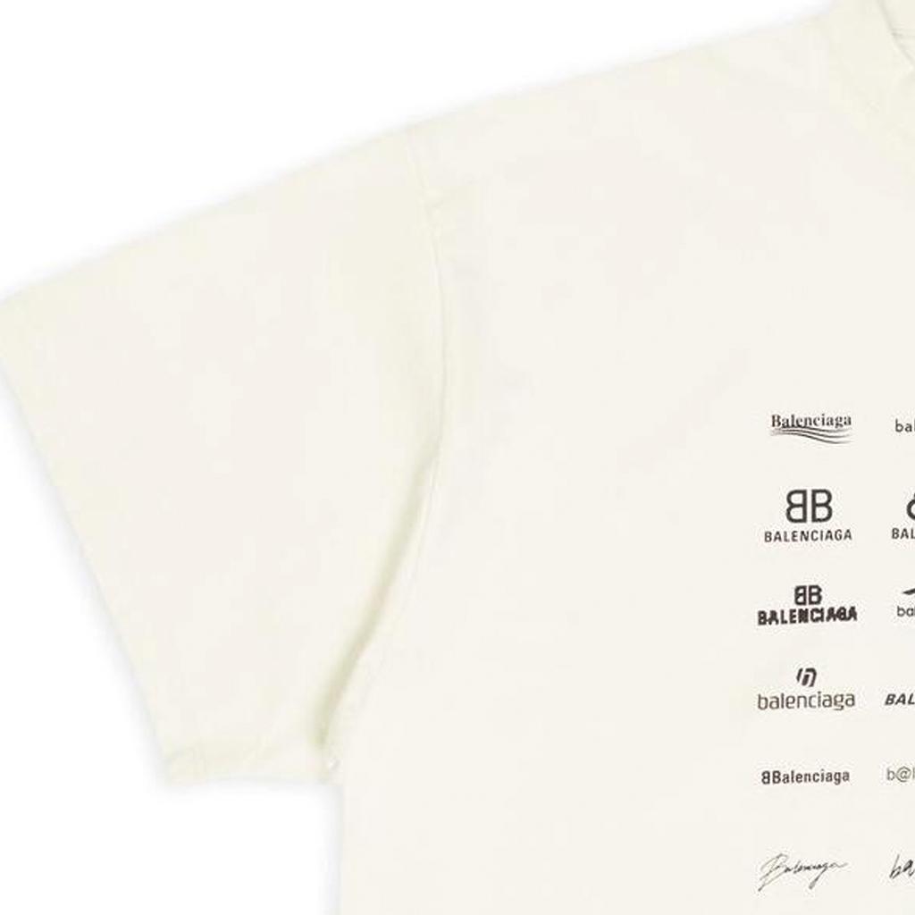 Balenciaga T Shirt Loose Fit Unisex Ecru 712398TNVQ79784