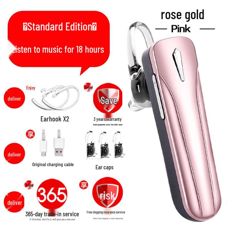 Universal Bluetooth 5.3 Sports Headset: Ultra-Long Battery, In-Ear/Over-Ear Design for Driving & Running