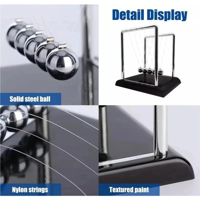 Newton'S Cradle Balance Steel Ball Desk Toy Gift Gravity Pendulum Teaching Supplies Physics Science Metal Home Office Decoration