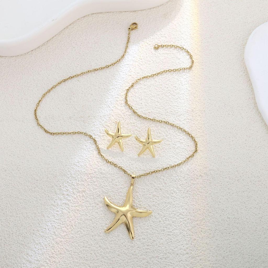 Luxury Geometric Leaf & Flower Earrings Necklace Set